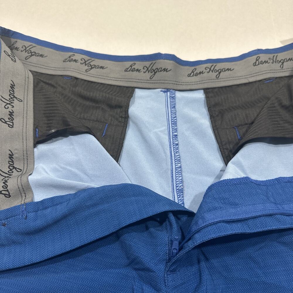 Ben Hogan Mens Performance Golf Shorts Size 36 Blue Flat Front Stretch Waistband - Picture 5 of 9